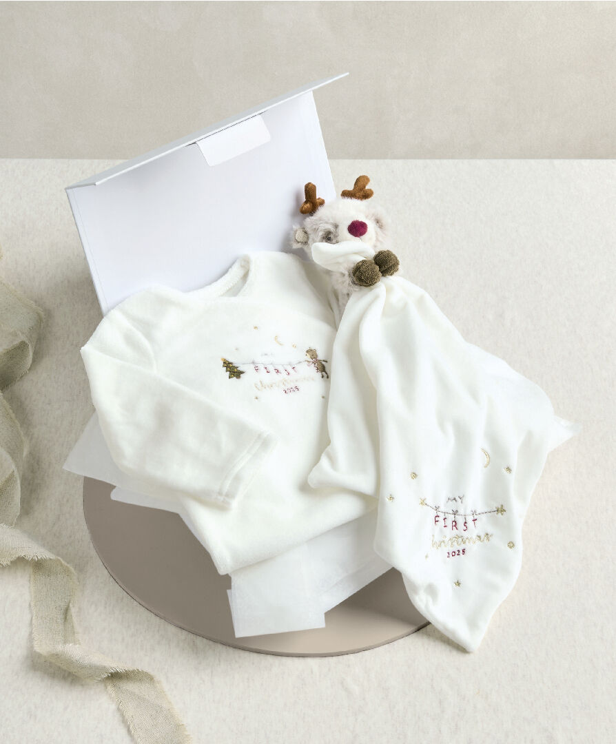 مجموعة هدايا ماي فيرست بيجامة و لحاف للكريسماس، قطعتين image number 1